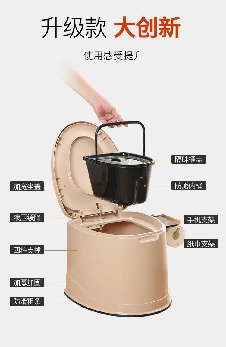 Description Picture 5 of itemLimited Elderly Plastic Toilet Stool Home Adult Pregnant Women Mobile Sanitary Toilet Chair Indoor Odor-proof Sitting Chair