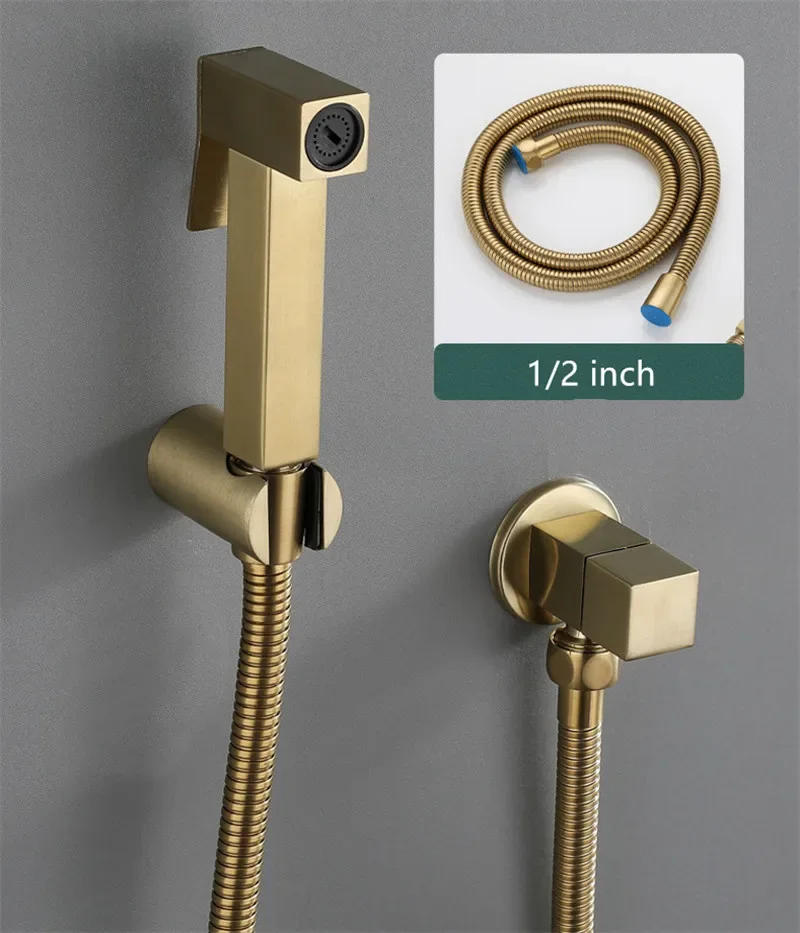 Description Picture 4 of itemBrushed Gold Handheld Toilet Bidet Sprayer Set Sprayer Guns Shower Handheld Hand Faucet Bath Tap 304 SSHand Head