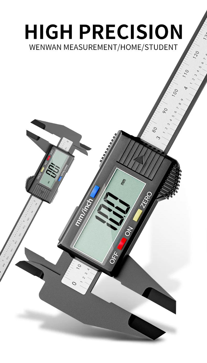 Description Picture 3 of item150mm/6 Inch Digital Caliper with 0.1mm Resolution - Professional Electronic Vernier Caliper and Measuring Tool for Precision Wo