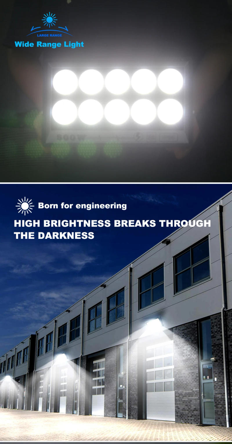 Description Picture 4 of itemLED FloodLight 220V 50W 100W 200W 300W 500W IP65 Waterproof Outdoor Garden Projector Lighting Spotlight Wall Flood Lights