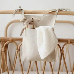 Baby Bedside Storage Bag Baby Crib Organizer Hanging Bag for Baby Essentials Multi-Purpose Newborn Bed Hanging Diaper Toy Tissue