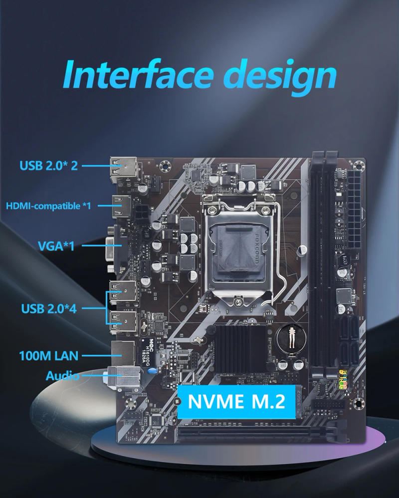 Description Picture 4 of itemMUCAI H61 Motherboard LGA 1155 Kit Compatible With Intel Core CPUs 2nd And 3rd Generations Supports M.2 NVME SDD
