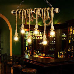 E27 Lamp Base Holder Retro Natural Decorative Rope Electric Cord Chandelier Bulb Connector Cable Adapter for Living Room