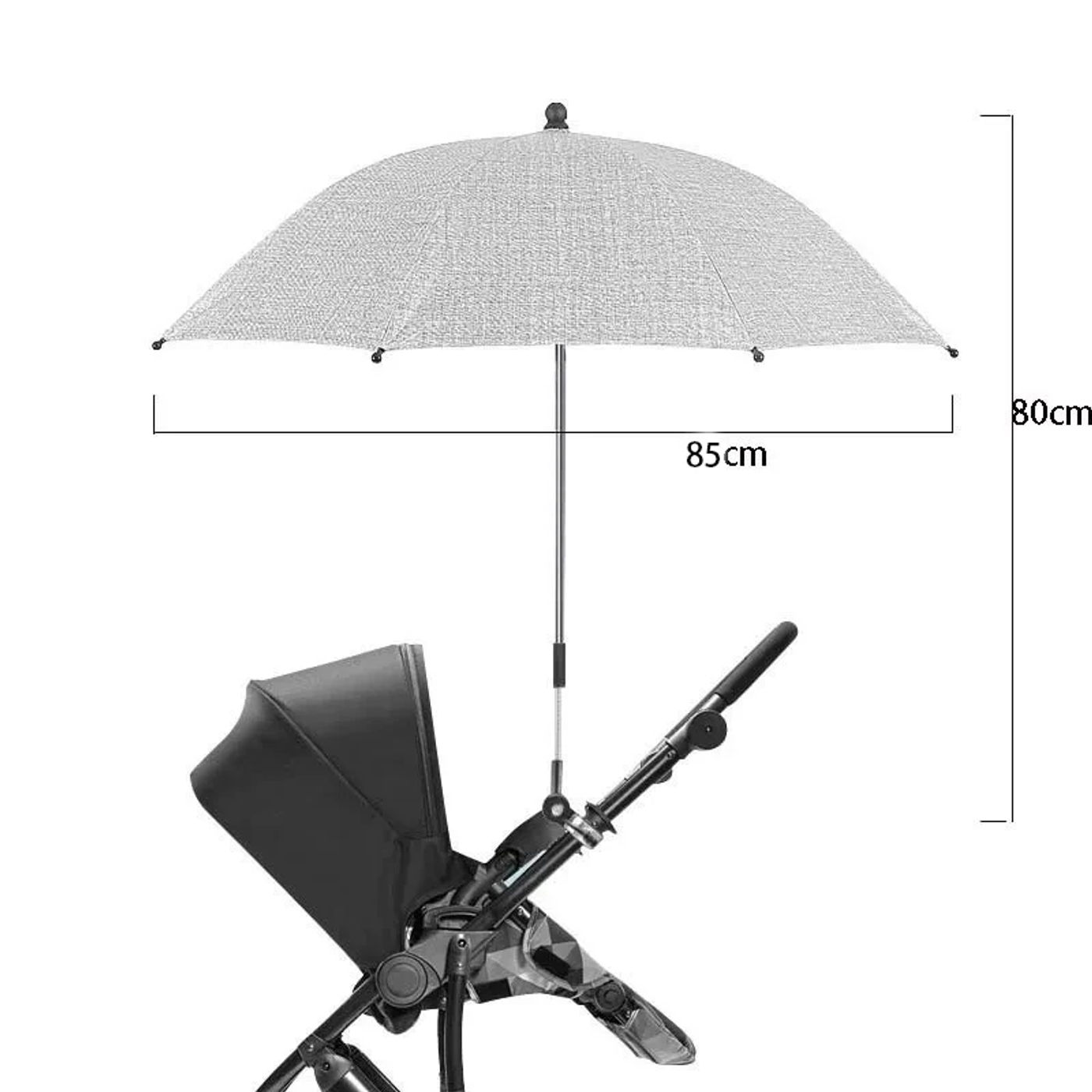 Description Picture 3 of itemBaby Stroller Folding Umbrella UV Sun Rain Protection Parasol 360 Degrees Adjustable Universal Stroller Sunshade Canopy CoverBab