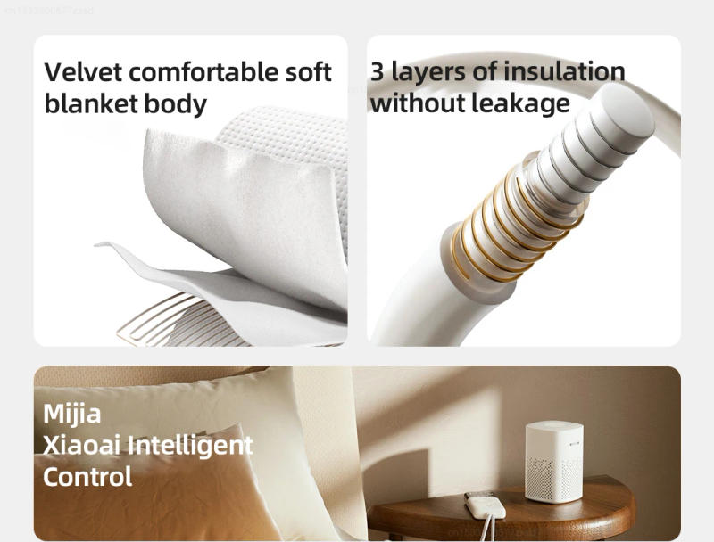 Description Picture 4 of itemXiaomi Mijia Smart Electric Blanket MJDRT018H Intelligent Dual-zone Independent Temperature Control Digital Display 220V/140W