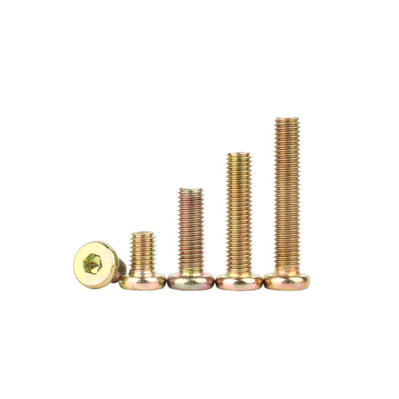 Description Picture 5 of itemColored Zinc Chamfered Round Head Hex Screws/Furniture Connecting Screws/Countersunk Bolts