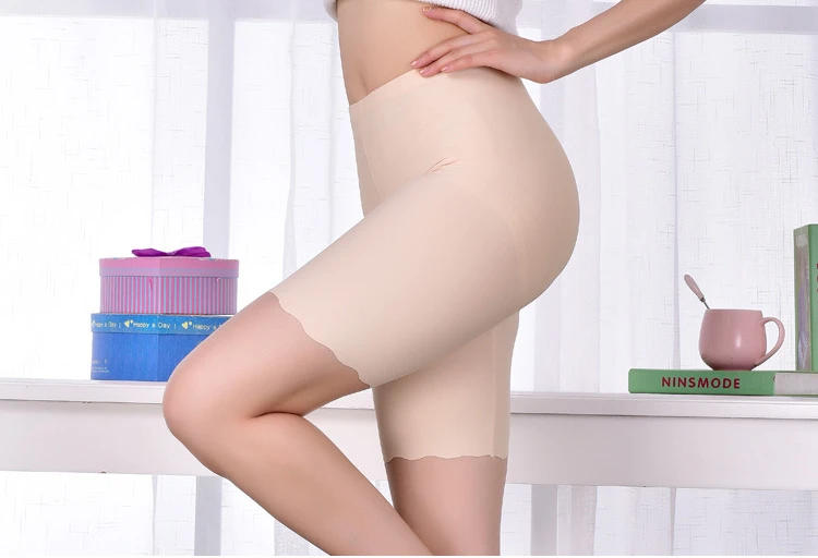 Description Picture 3 of itemPlus Size Safety Short Pants Ice Silk Seamless Panties High Waist Shapers Summer Skirt Underpants Women Underwear Accessories