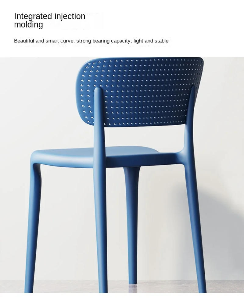 Description Picture 3 of itemIHOME Hollow Nordic Modern Minimalist Hot Selling Plastic Dining Chair Thickened Home Economic Makeup Stool Office Desk Chair