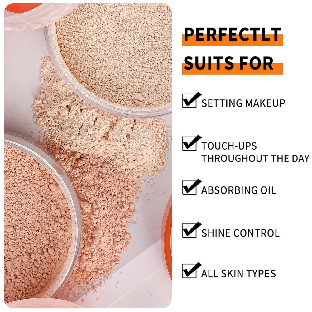 Description Picture 5 of itemLoose Powder Brightening Concealer Mineral Face Foundation Cosmetics Lasting Makeup Powder Cushion Compact setting Powder