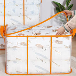Large Capacity Foldable Storage Bag Waterproof Transparent PVC Quilts Storage Bag Moisture Proof Dust-proof Closet Organizer