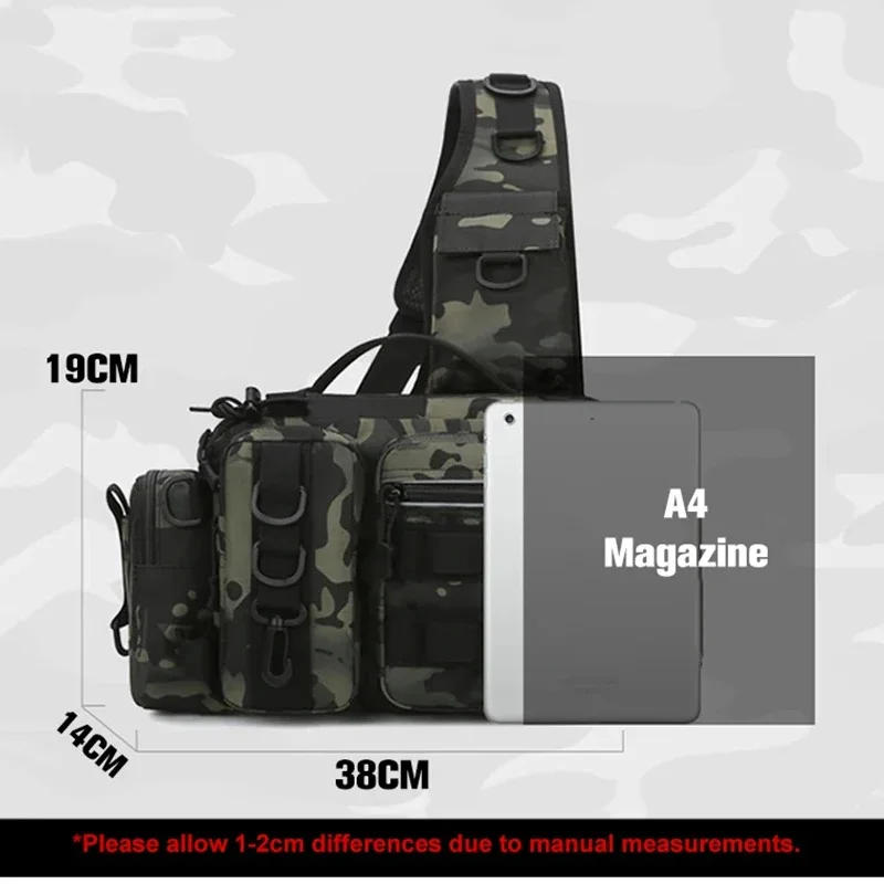 Description Picture 2 of itemFishing Tackle Backpack Lure Box Gear Storage Bag Fanny Pack for Men Fly Fishing Backpack with Rod Holder Sling Shoulder Bag