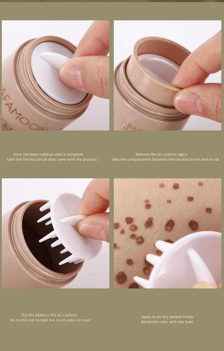 Description Picture 6 of itemAir Cushion Freckle Face Body Freckled Stamp Kit Lifelike Freckle Natural Simulation Fake Dot Spot Comb Seal Waterproof Makeup