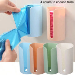 4pc Garbage Bag Storage Box Wall Mounted Trash Bags Holder Kitchen Plastic Bag Container Bathroom Garbage Bag Dispenser Organize
