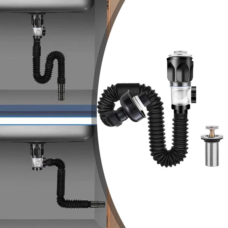 Description Picture 3 of itemSink Drain Pipe Set Retractable Deodorant Sewer Drainage Water Hose Wash Basin Drainer Bathroom Kitchen Drainage Accessories
