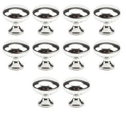 10pcs/set Round Cabinet Knobs Stainless Steel Drawer Knobs Kitchen Cupboard Pull Handles Furniture Hardware Accessory