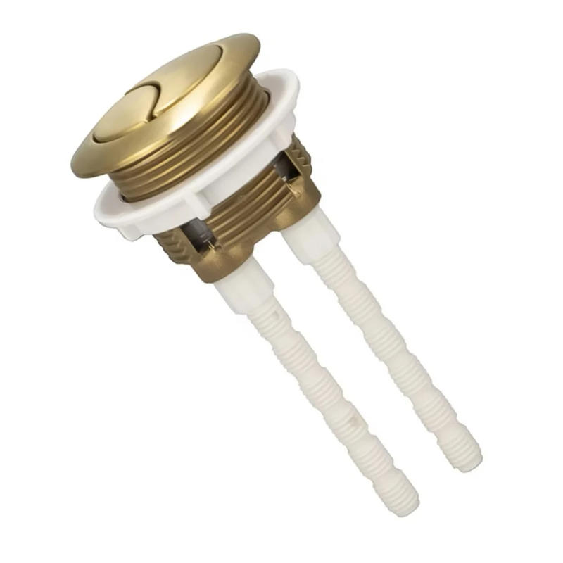 Description Picture 5 of item1pc High-Quality 38mm Brushed Brass Gold Close Coupled Toilet Flush Cistern Button Round Dual Press Tank Push Switch