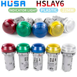 LAY6 22MM LED Warning Indicator Light  PilotSpherical/Flat 6V 12V 24V 110/110V 230/240V Power Waterproof IP65  1PCS