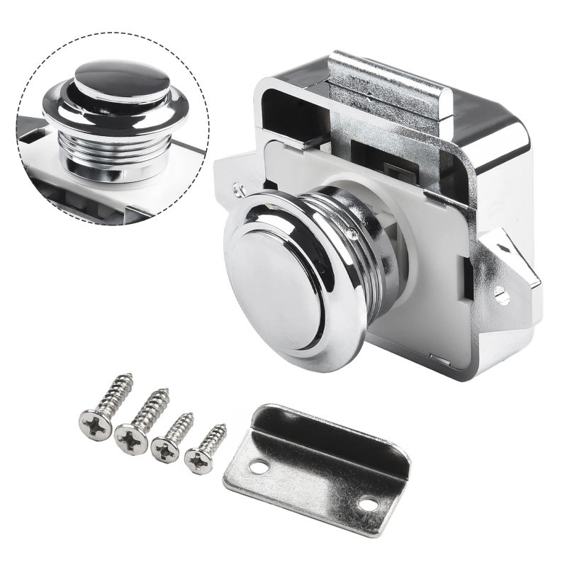 Description Picture 6 of itemZinc Alloy Motorhome Cabinet Camper Caravan Latch Knob, Push Button Catch Lock for Cupboard Door, Prevents Door from Opening