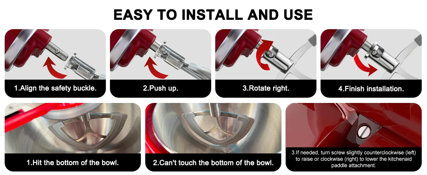 Description Picture 2 of item5 Quart Beater for KitchenAid, Flexible and Durable Silicone Edged Paddle Attachment for Kitchenaid