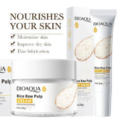BIOAQUA White Rice Travel Size Skin Care Set Moisturizing Face Cream Serum Facial Mask Anti Dark Circles Eye Mask Eye Cream Kit