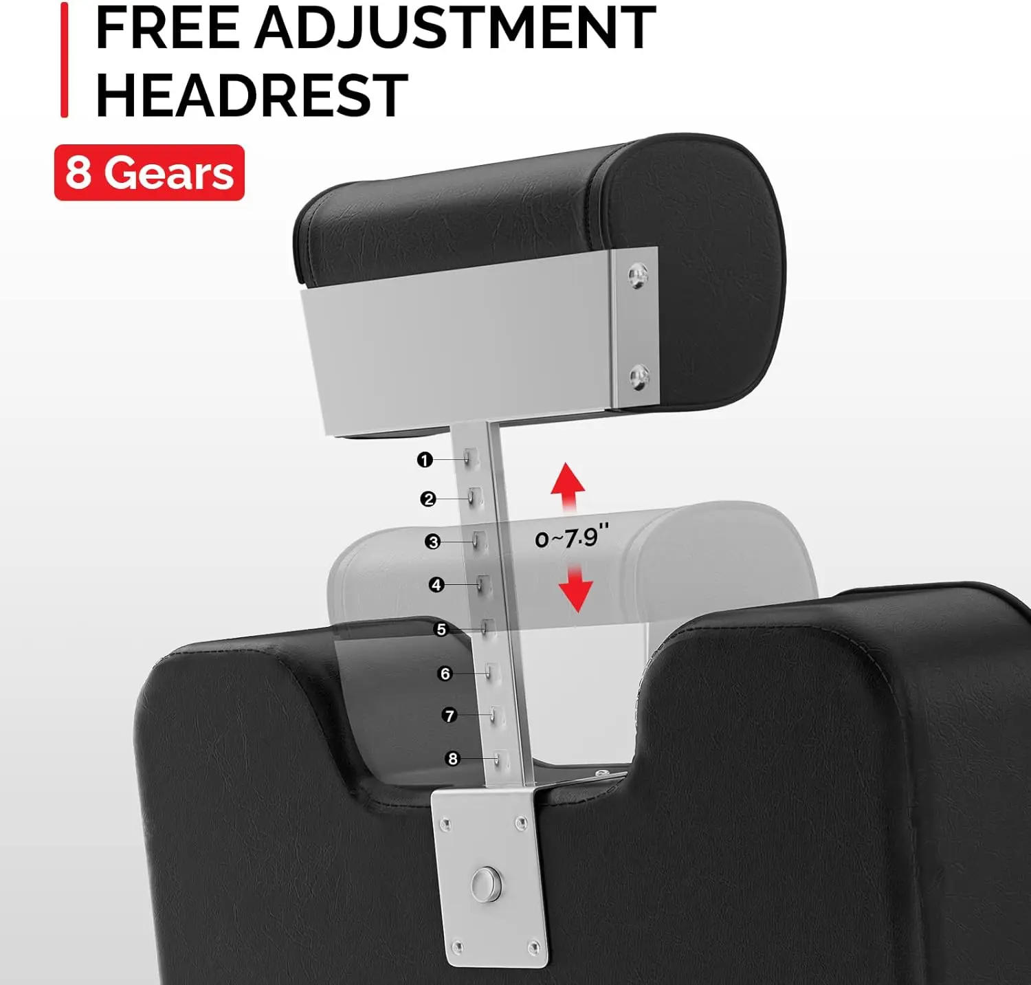 Description Picture 5 of itemVintage Barber Chair Heavy Duty Professional Salon Chair for Hair Stylist Reclining All Purpose Chair Hydraulic Barbershop