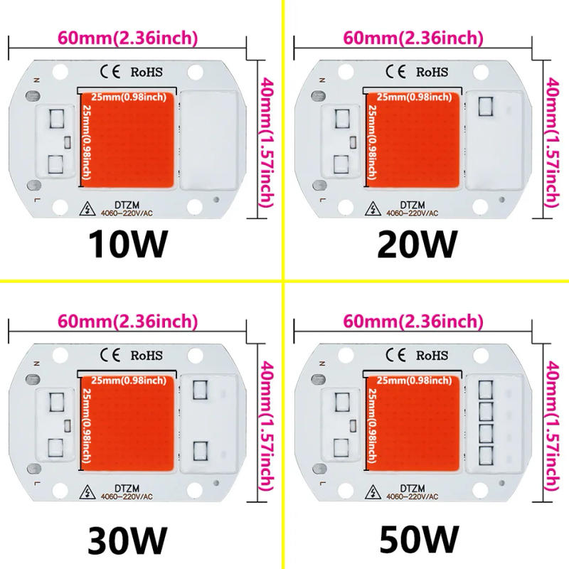 Description Picture 5 of item6Pcs LED Lamp Chip Diode Grow Plant Light AC220V 10W 20W 30W 50W LED Beads Lamp Box Full Spectrum No Need Driver For Spolighting