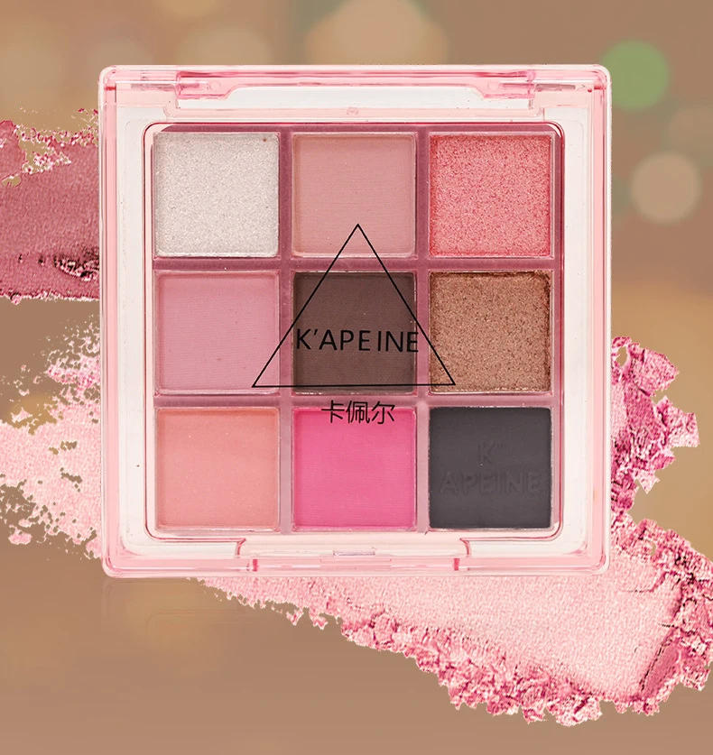 Description Picture 3 of item9 Colors Dark Punk Smoked Eyeshadow Palette Blue Black Pearl Matte Eye Shadow Makeup Palette Brightening Shimmer Lying Silkworm