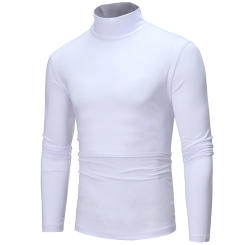 Casual Men's Thermal Underwear Slim Turtleneck tops Long Sleeve solid color basic Tops T-shirt undershirts Pullover man clothing