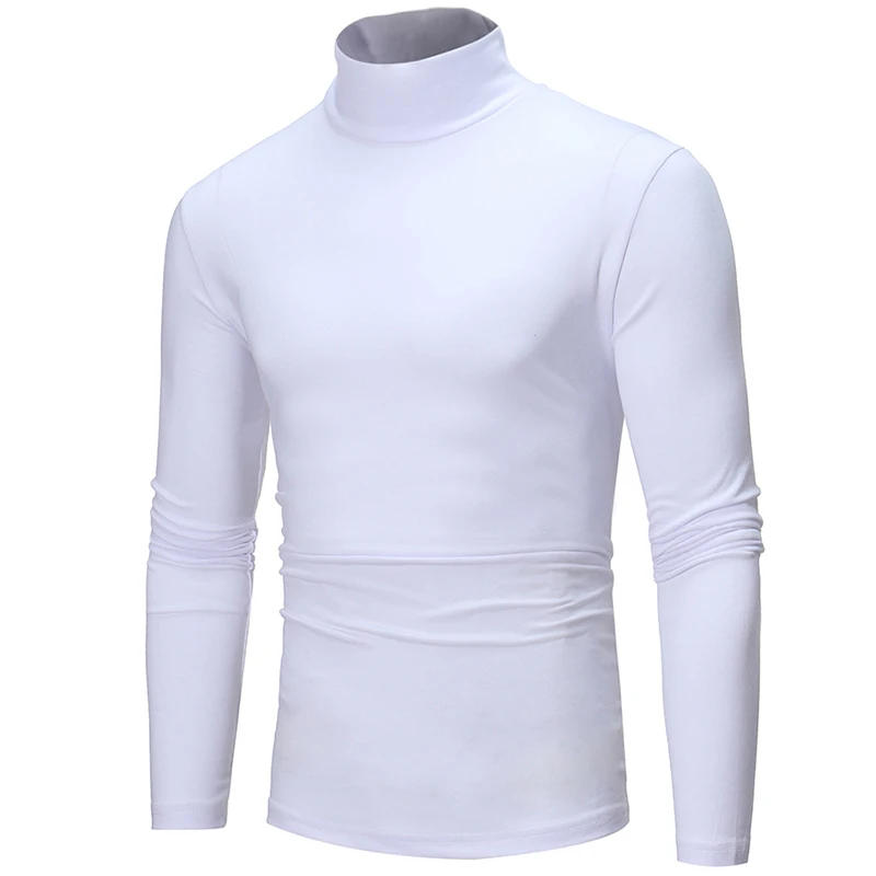 Description Picture 4 of itemCasual Men's Thermal Underwear Slim Turtleneck tops Long Sleeve solid color basic Tops T-shirt undershirts Pullover man clothing