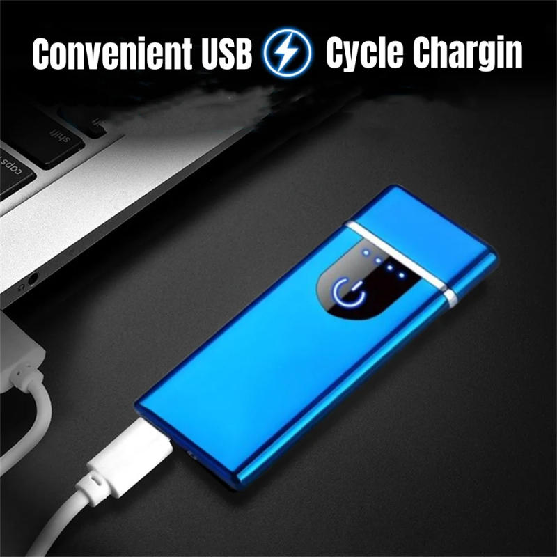 Description Picture 6 of itemMetal Electric USB Lighter Windproof Arc Cigarette Lighter Rechargeable Smoking Accessories Touch Lighters Does Not Contain Gas