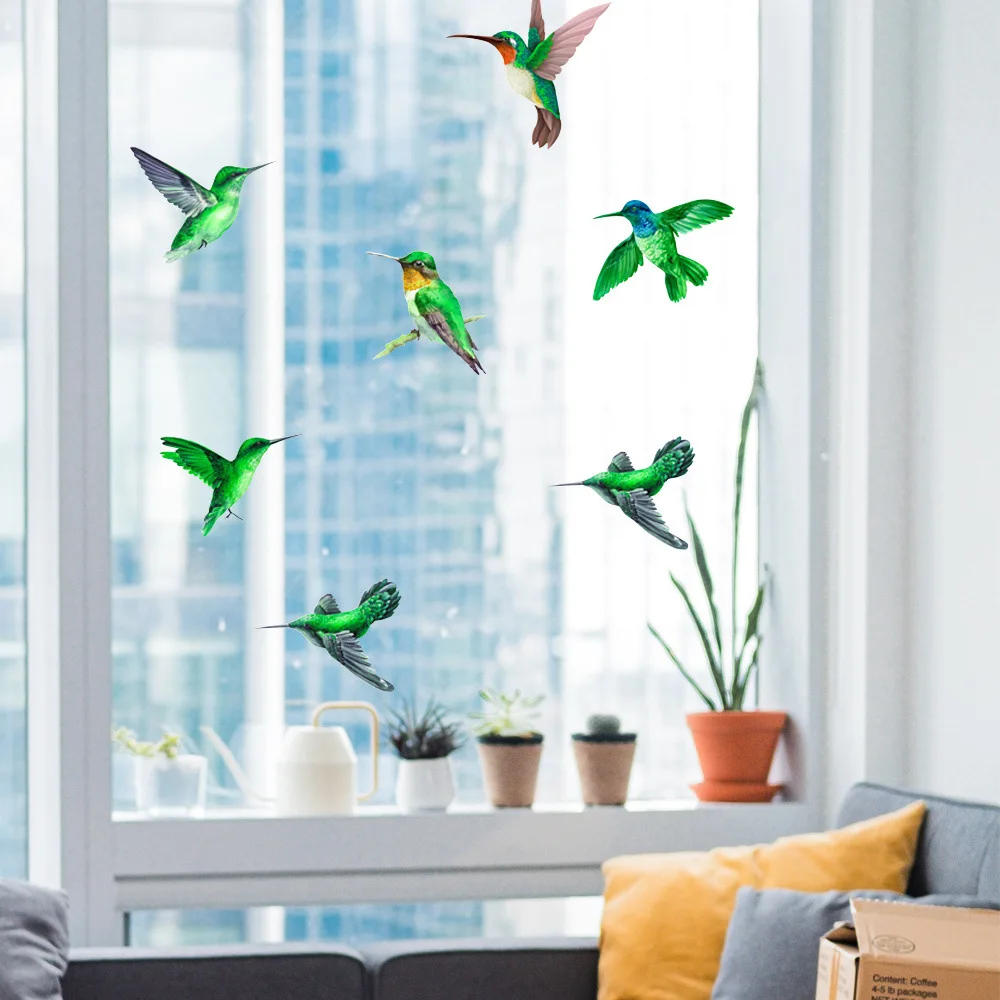 Description Picture 6 of item6Pcs/set Bird Anti-bird 3D Impact Warning Electrostatic Sticker Cat Dinosaur Butterfly Glass Sticker Glueless PVC Window Film