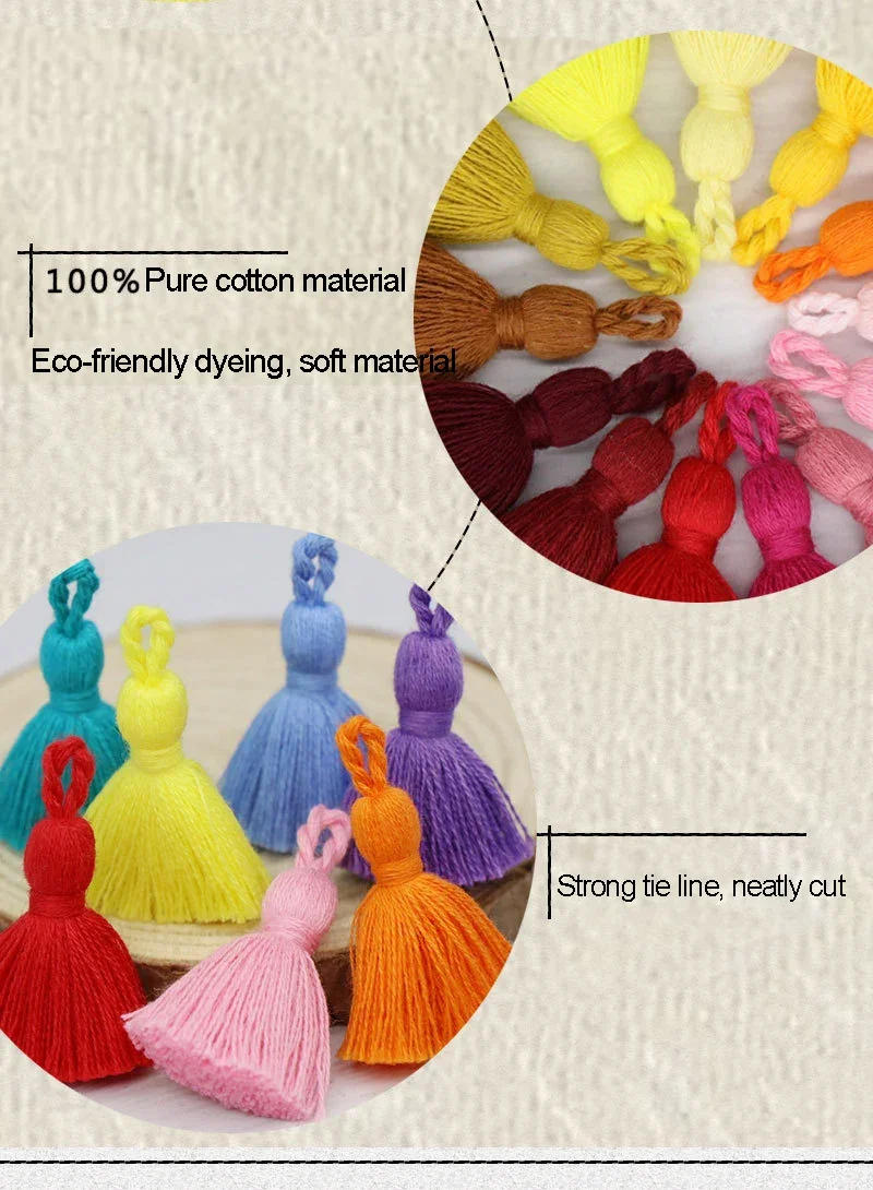 Description Picture 5 of item10pcs 3cm Mini Craft Tassels Fringe Tassels Pendant Crafts Sewing Tasses DIY Handmade Earring Jewelry Key Curtains Fringe Trim