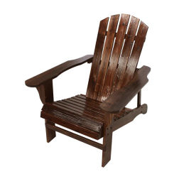 Wholesale Carbonized Chinese Fir Wood Adirondack Chair Chinese Fir Wood Lounge Chair for Outdoor Garden