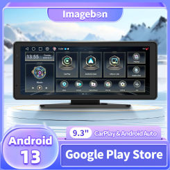 Imagebon E8 9.3″ Android 13 Car Stereo Wireless CarPlay & Android Auto Dashcam WiFi GPS Navigation Rearview Mirror Reversing Cam