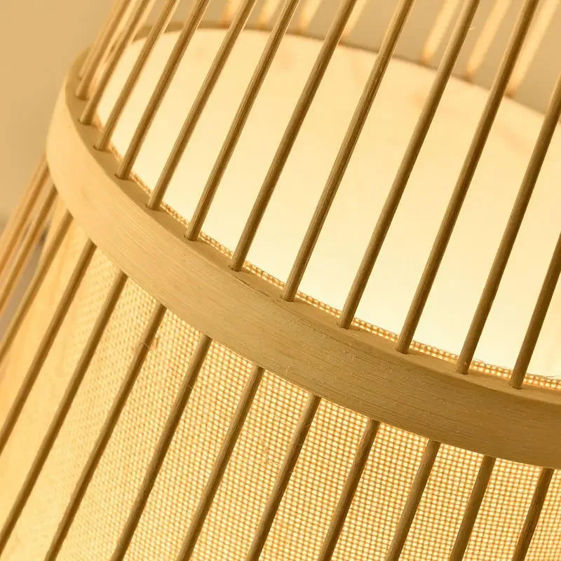 Description Picture 3 of itemRetro Wabi-sabi Floor Lamp Originality Simplicity Rattan Bamboo Luminaria Parlor Bedside Bedroom Study Home Decor Light Fixtures