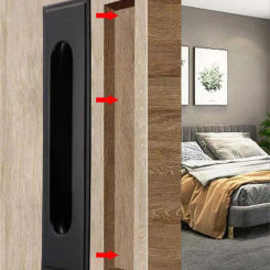 Black Sliding Door Handle Stainless Steel Recessed Invisible Handle Embedded Concealed Door Knobs Cabinet Drawer Buckle