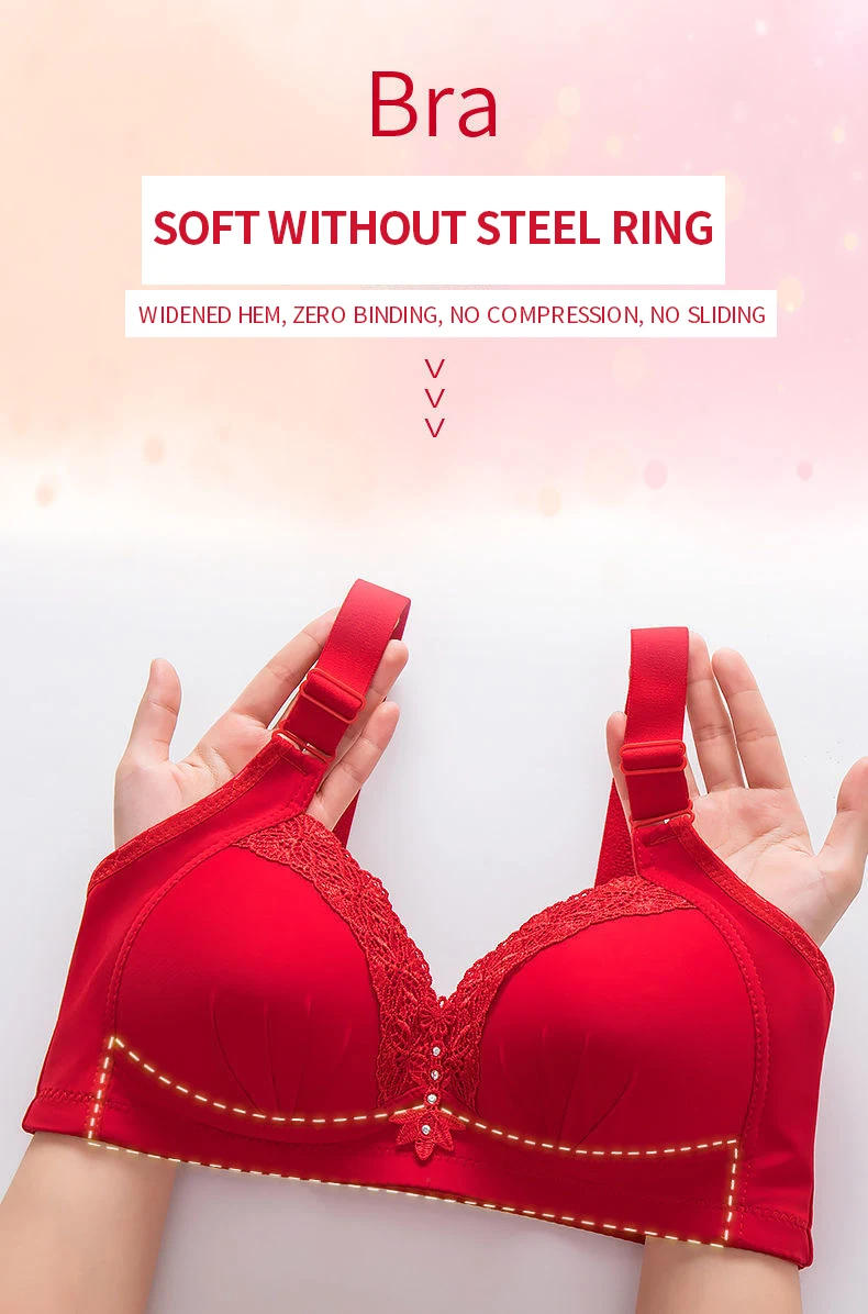Description Picture 3 of itemHigh Quality Large Size No Steel Ring Ladies Underwear Bra Thin Section Gathering Breathable Sweat Absorbent Ladies Bra Sexy