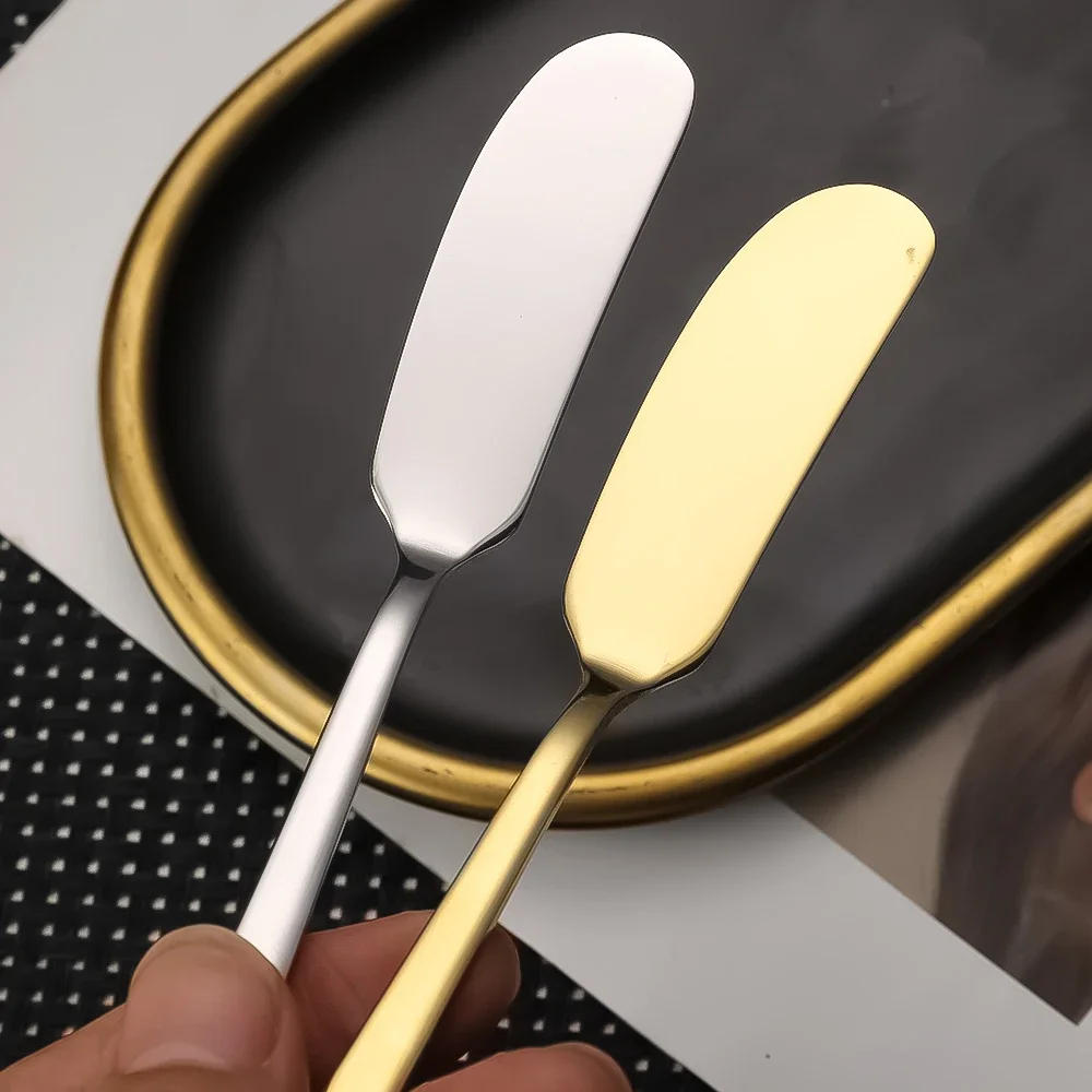 Description Picture 6 of item2/1Pc Butter Knife Stainless Steel Cheese Dessert Knife Sharp Cream Bread Jam Spatula Cutter Multipurpose Kitchen Tableware Tool