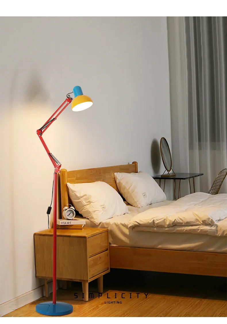 Description Picture 4 of itemMechanical Arm Decorative Art Floor Lamp Color Long Arm Telescopic Station Lamp Living Room Bedroom E27 Rotatable Lamp