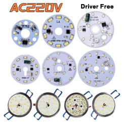 10pcs AC220V LED Downlight Chip SMD2835 Round Circuit Board Panel Driver-Free Module Ceiling Chandelier Spotlight Bulb Fittings
