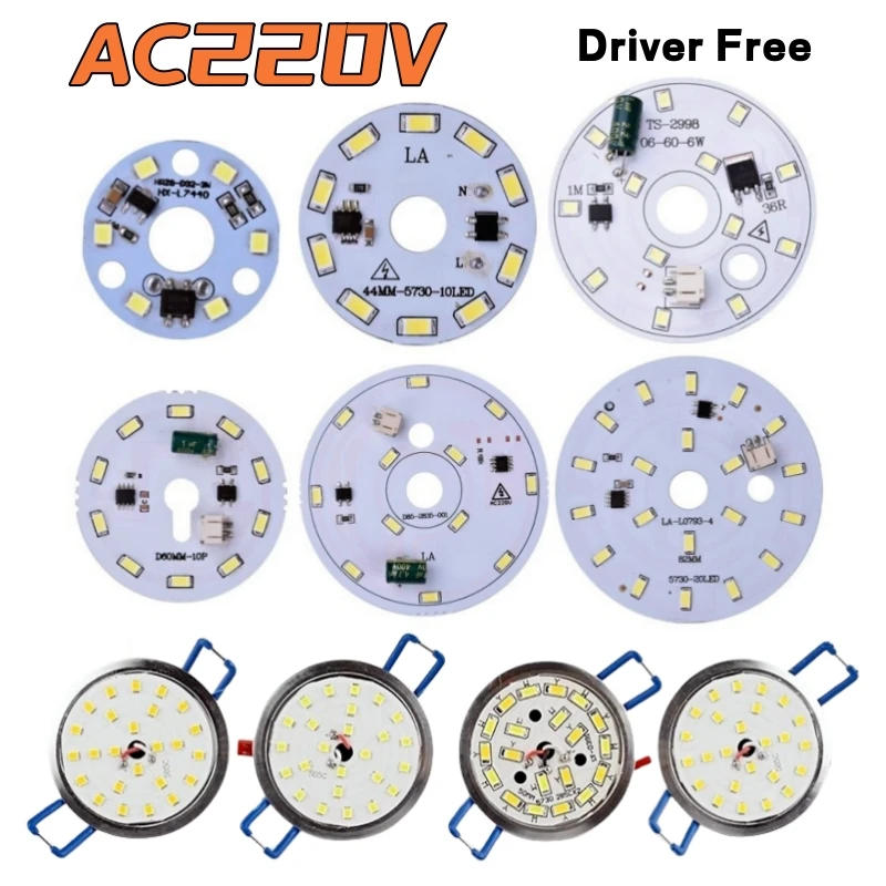 Description Picture 2 of item10pcs AC220V LED Downlight Chip SMD2835 Round Circuit Board Panel Driver-Free Module Ceiling Chandelier Spotlight Bulb Fittings