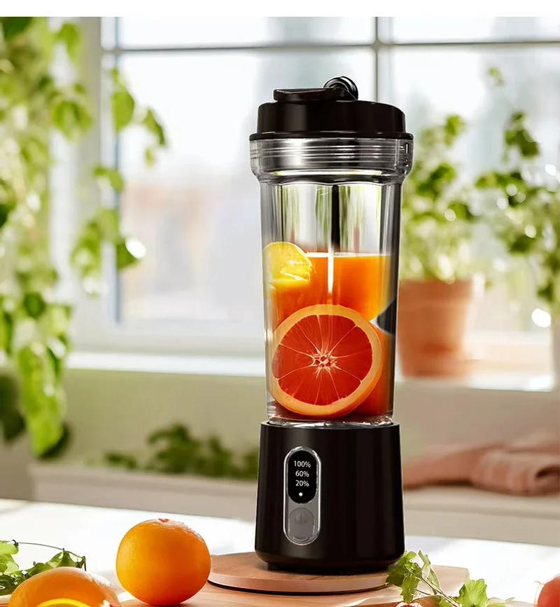 Description Picture 2 of item4000mAh Portable Juicer Dual Purpose Juice Cup 180W USB Outdoor Fresh Fruit Blender 4 Blade Smoothie Juice Cup Blender
