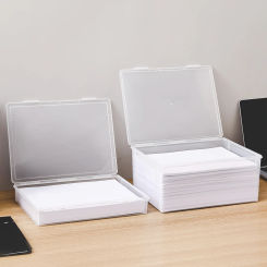 WORTHBUY Multifunctional Plastic Storage Box For Office Supplies Transparent A4 Paper Storage Case Home Desktop Organizer