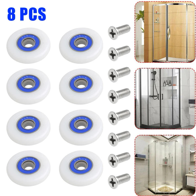 Description Picture 3 of itemRunner Wheels Shower Door Rollers Tool Household Replacement Shower Cabins Shower Enclosures 19/23/25mm 8pcs Accessories Durable