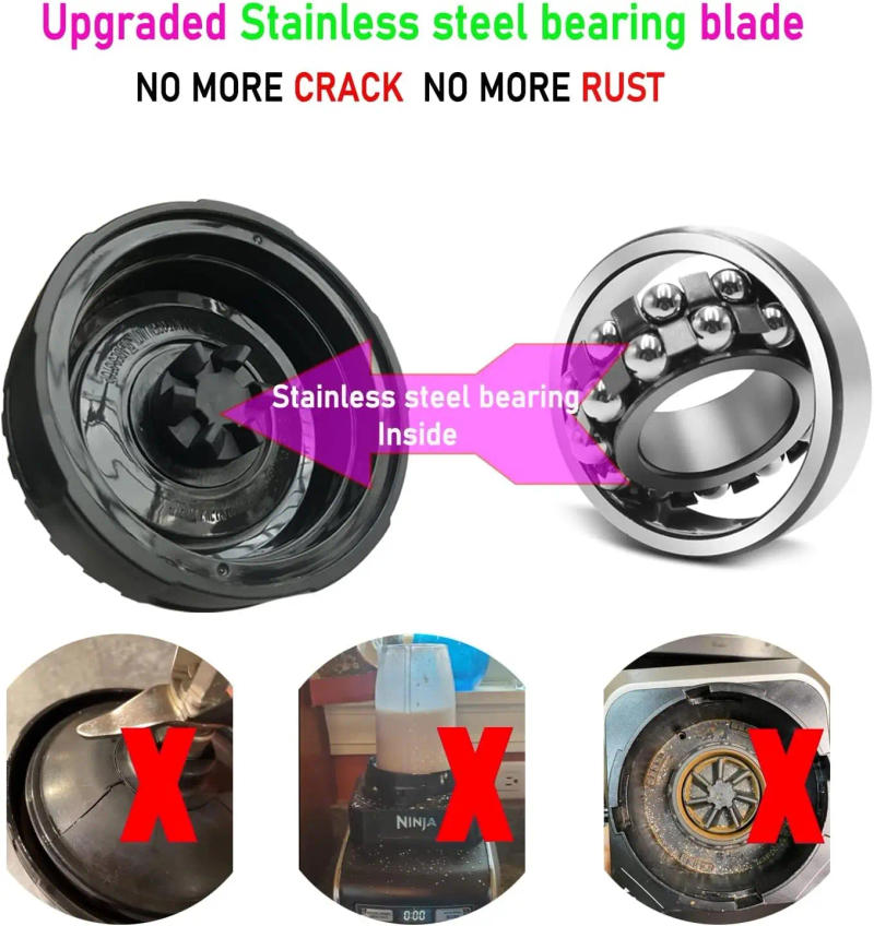 Description Picture 5 of item6-Fin Male Blender Blade Replacement Parts for Nutri Ninja Blender BL660 BL770 BL780 BL740 etc.(Small 3.35inch blade)