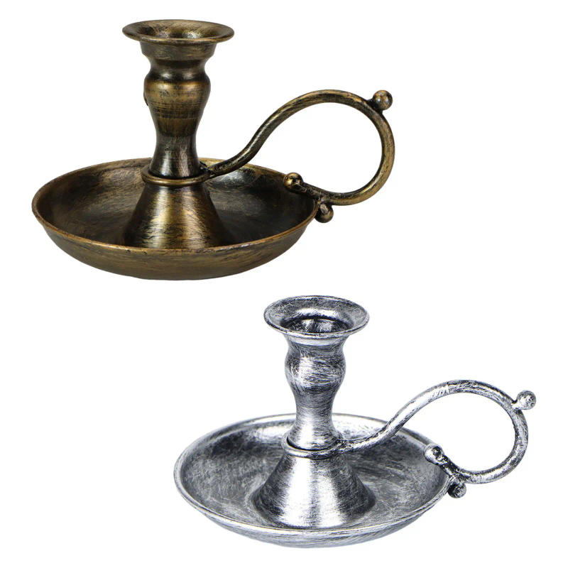 Description Picture 3 of itemRetro Handheld Candlestick Holder European Style ,Candle Stand Metal Candlestick for Anniversary Holiday Decoration Display