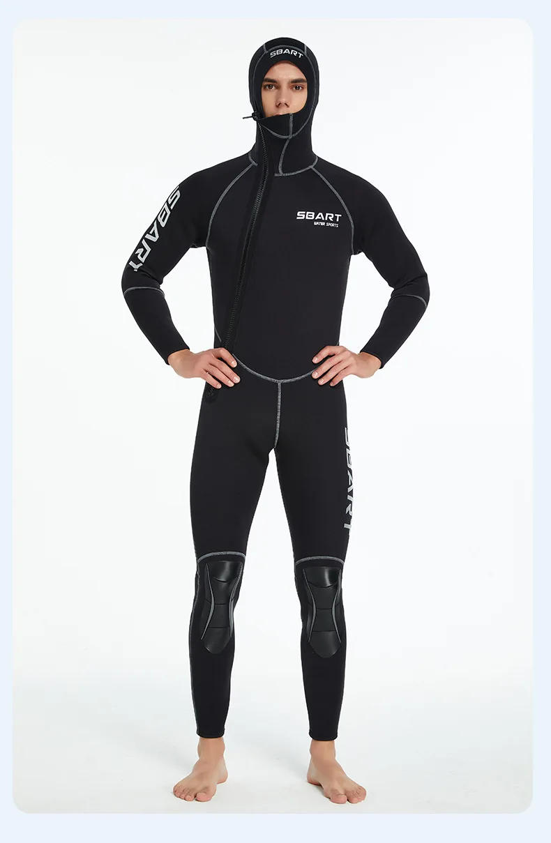 Description Picture 6 of itemSBART 3MM SCR Neoprene Long Sleeve Fullbody Wetsuit Men Hooded Keep Warm Swimming Scuba Diving Bathing Suit Triathlon Wetsuit