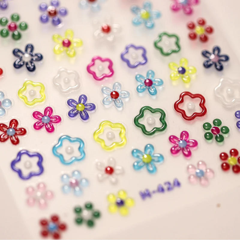 Description Picture 6 of item5D Cute Moon Star Heart Butterfly Bow Nail Stickers High Quality Star Moon Butterfly Nail Art Slider Decorative Nail Stickers