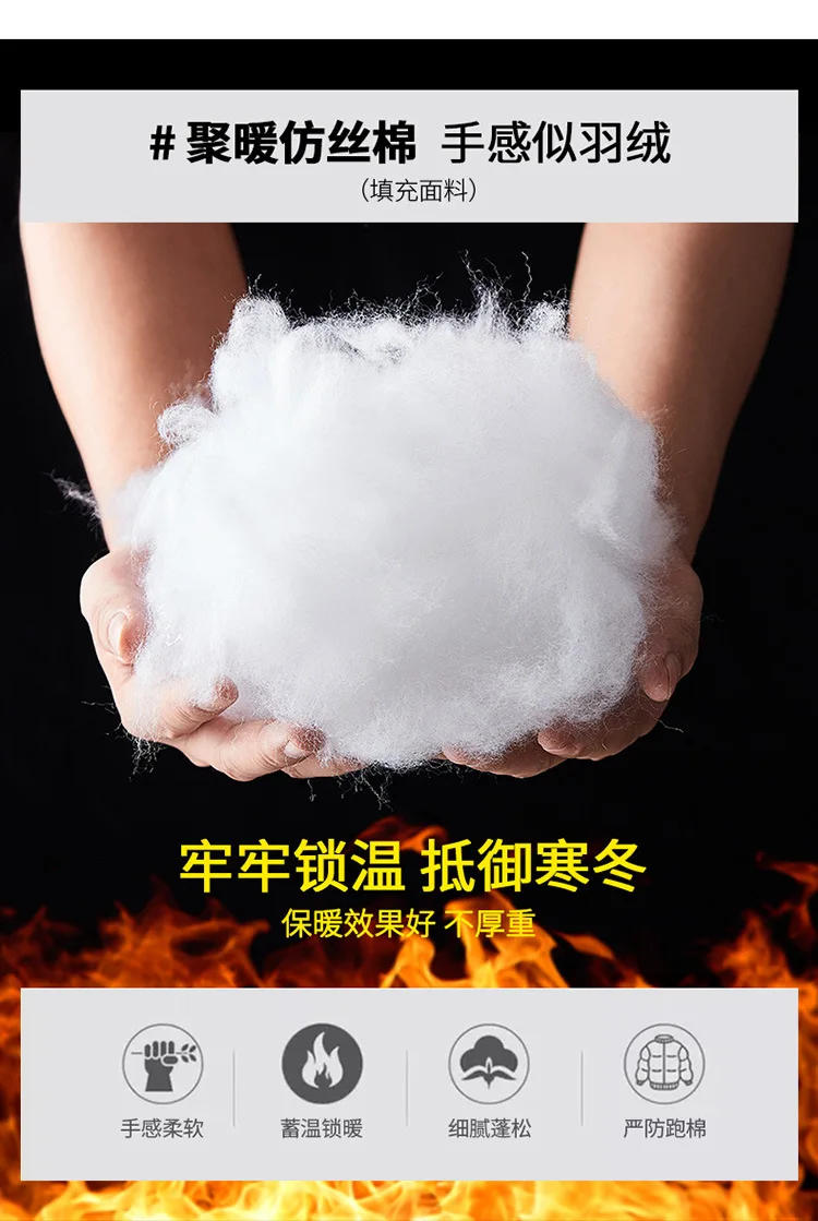 Description Picture 5 of item2024 Korean Keep Warm Parka Men's Fleece Jacket Streetwear Solid Color Windproof Thicken Jackets for Men Hooded Puffer Coat