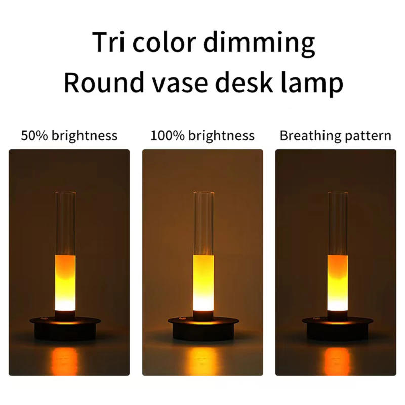 Description Picture 2 of itemLED Tri Color Dimming Vase Lamp For Home Dining, Bedroom, Bar, Decorative Atmosphere, Table Lamp, Portable Touch Camping Lamp
